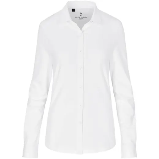 Ladies Long Sleeve Alex Varga Cronus Knitted Shirt White Front